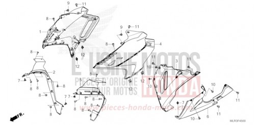 CARENAGE MILIEU CBR500RACT de 2026